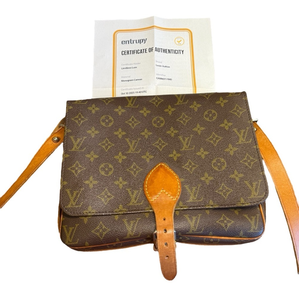 Louis Vuitton Monogram Cartouchiere GM Canvas Leather Crossbody Bag/Shoulder Bag - Picture 6 of 16